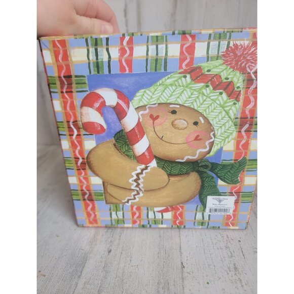 Gingerbread candy cane box plaid cardboard‎ Xmas decor - Picture 7 of 7